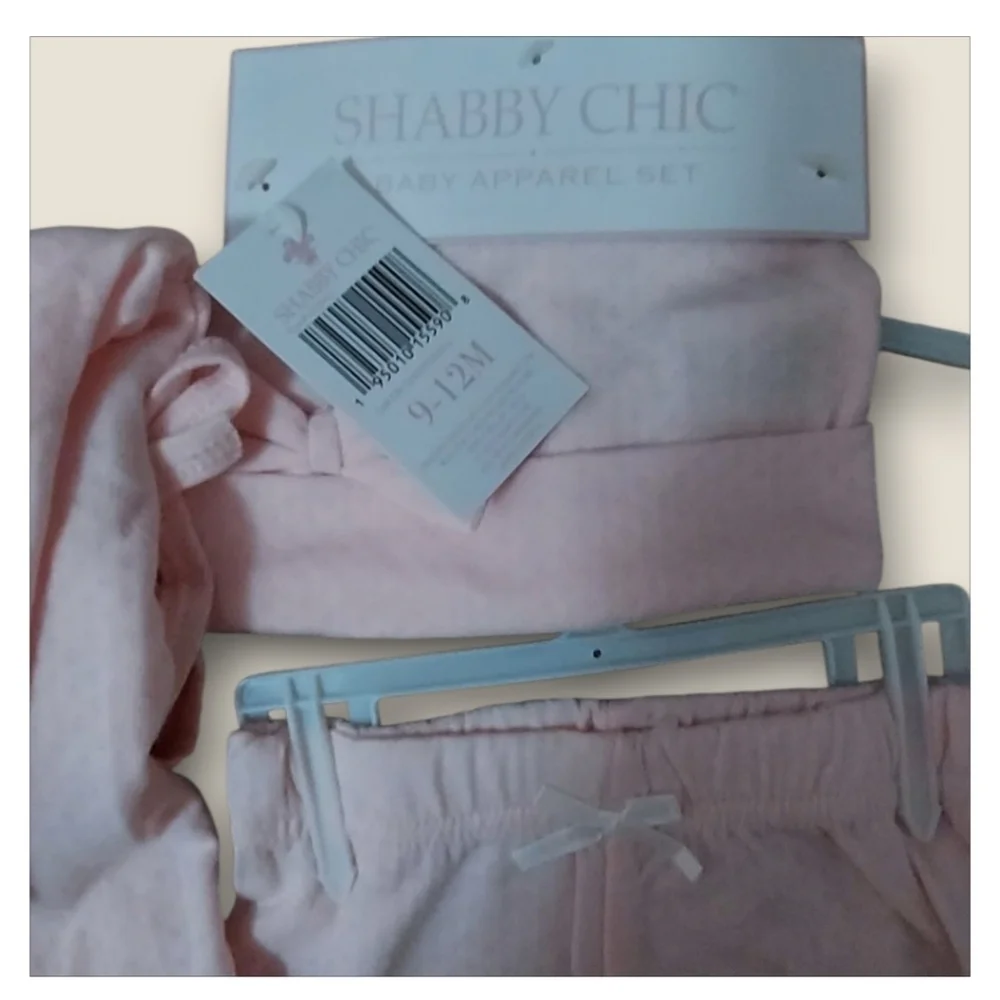NWT Shabby Chic 3 Pc Pink Baby Apparel Set ~sz 9-12 M